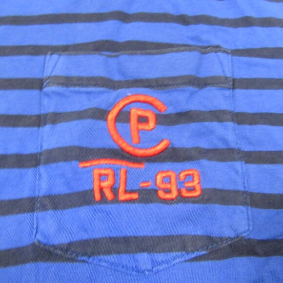 Polo Ralph Lauren Men's T-Shirt Large Blue Striped Navy Reserve RL-93 Pocket Tee - Picture 3 of 10